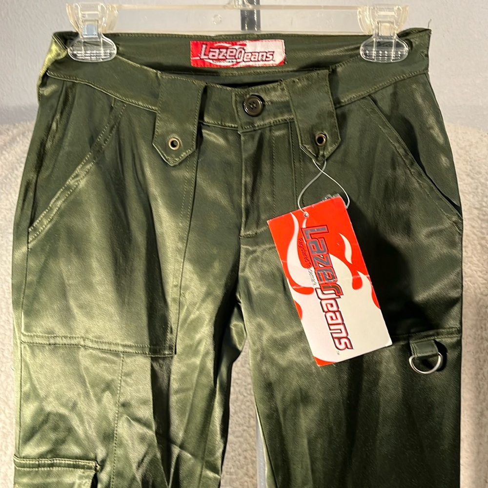 Vintage Lazer Jeans  Cargo Green Silk Soft  Pants